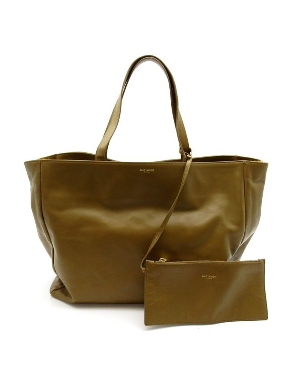 Saint Laurent Tote Bag Calfskin Suede Brown